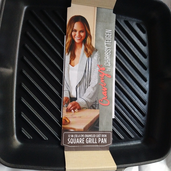 Cravings by Chrissy Teigen Enamel Cast Iron 12" Square Grill Pan - Picture 7 of 12